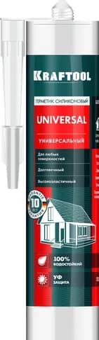 KRAFTOOL UNIVERSAL, 300 мл, белый, универсальный силиконовый герметик (41253-0)