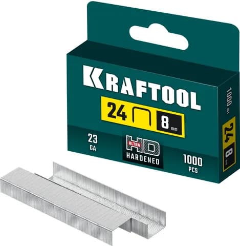KRAFTOOL скобы тип 24, 8 мм, калибр 23GA. 1000 шт (31724-08)