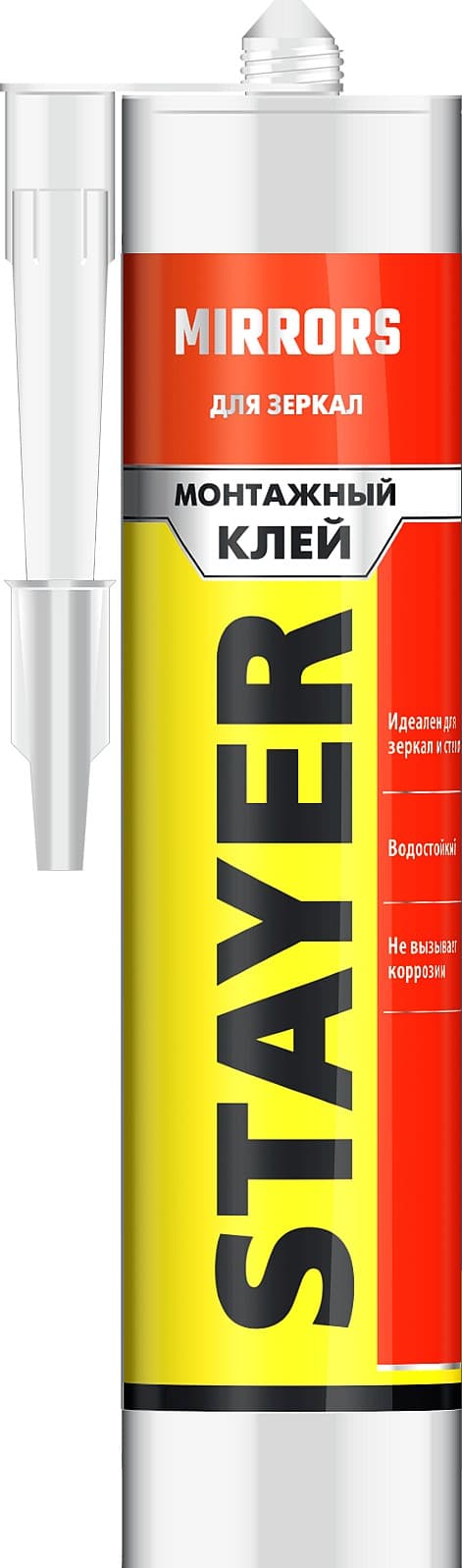 STAYER MIRRORS, 280 мл, белый, монтажный клей для зеркал, Professional (41329)