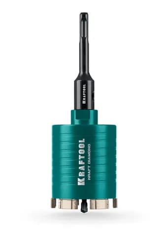 KRAFTOOL DIAMOND d 82 мм (сухое сверление с микроударом, глубина сверления 75 мм, лазерная сварка), Алмазная Коронка для подрозетников (29820-82)
