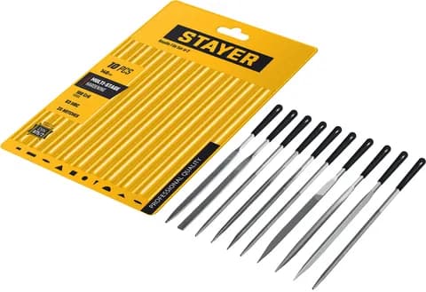 STAYER 140 мм, 10 предм., набор надфилей, Professional (16011-H10)