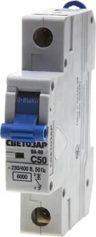 СВЕТОЗАР ВА-60, 1P, 50А, C, 6кА, автоматический выключатель (SV-49061-50-C)