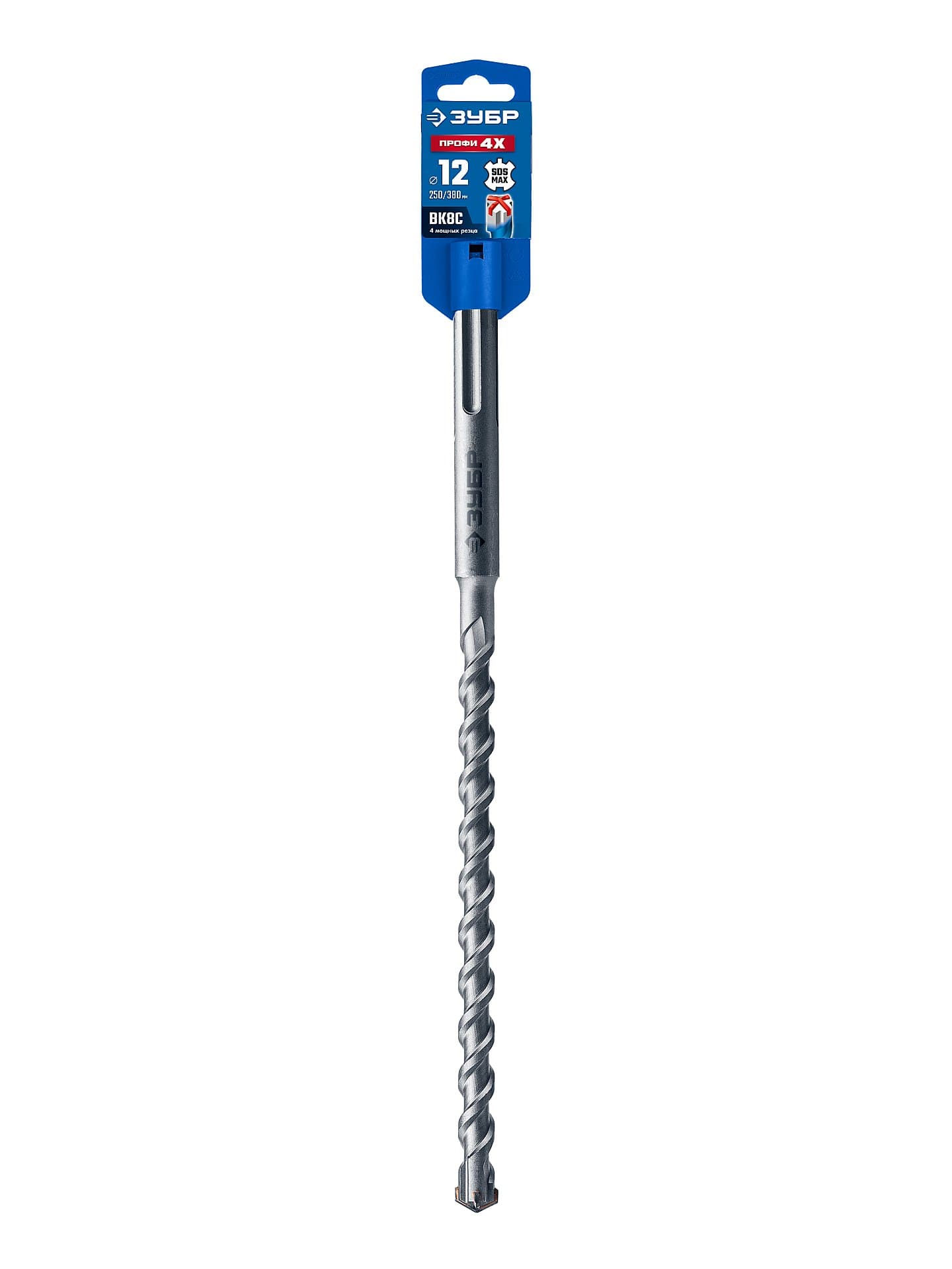 ЗУБР ПРОФИ-4Х 12x250/380 мм, SDS-max бур, ПРОФЕССИОНАЛ (29350-250-12)